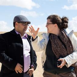 Crisis Group's Claudia Gazzini speaks with an oil engineer loyal to Ibrahim Jathran outside of Zueitina, one of the oil ports under Jathran's control and among those shut down since summer 2013, March 2014. CRISIS GROUP